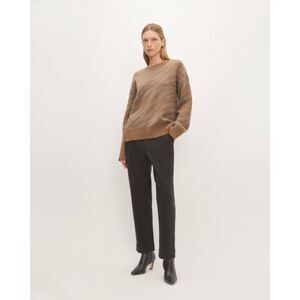 Everlane Alpaca Tiger Stripe Sweater | Sustainable Cocoa Animal Print Size M